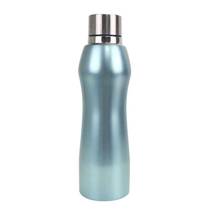 630ml Blue Curved Slim Waist Cup Cover Drinkable Water Sports Bottle