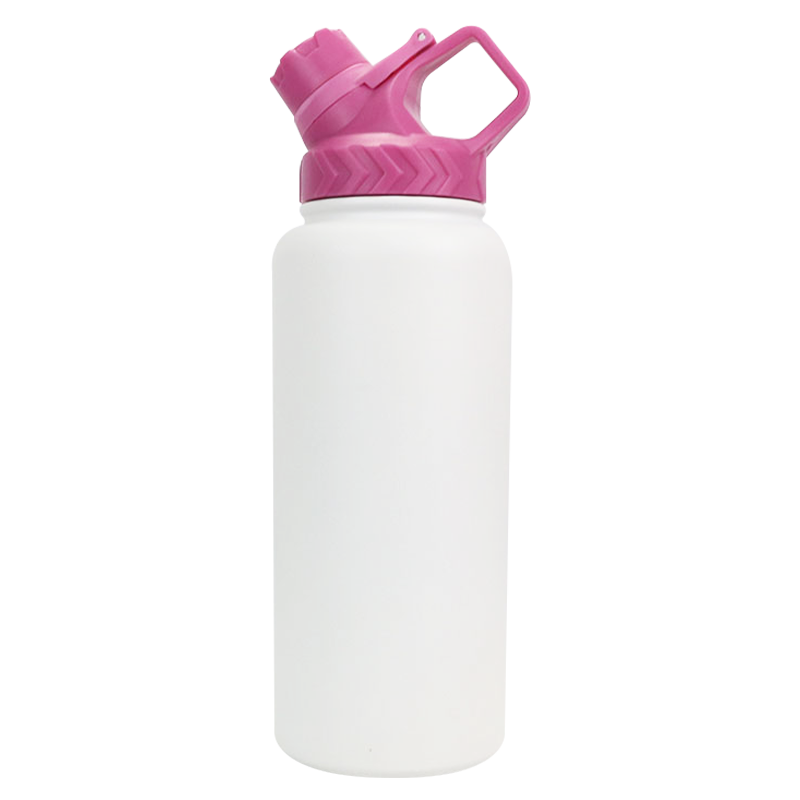 800ml/1l Large Capacity 304 Stainless Steel Double-Wall Vacuum Insulation Sports Bottle With Carrying Handle