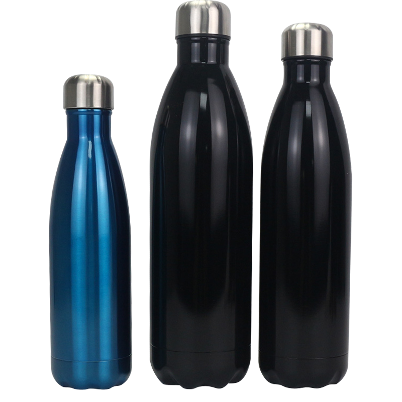 1000ml/750ml/500ml Multi-capacity 304 Stainless Steel Silicone Leak-proof Cola Bottle