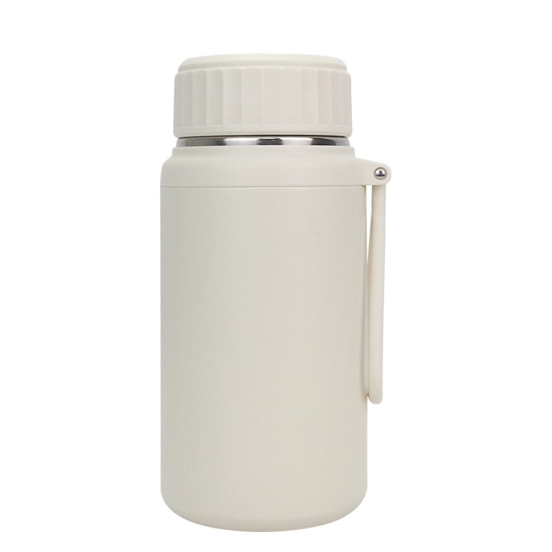 1000ml Large-Mouth Aliber Portable Handle Ring Outdoor Space Thermos With Tea Strainer