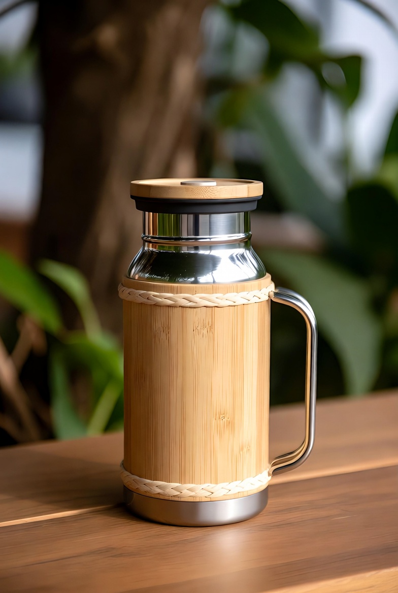 Bamboo Thermos Flask by Aijun for Daily Use & Eco Lifestyle