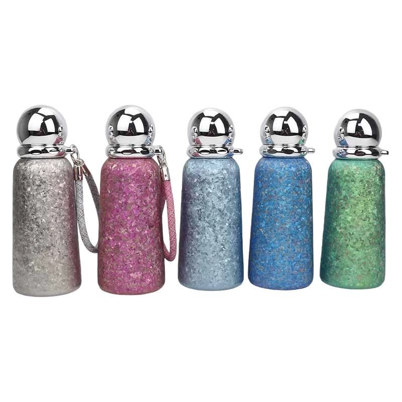 360ml Braided Handle Rope Titanium Cup with Spherical Mirror Lid