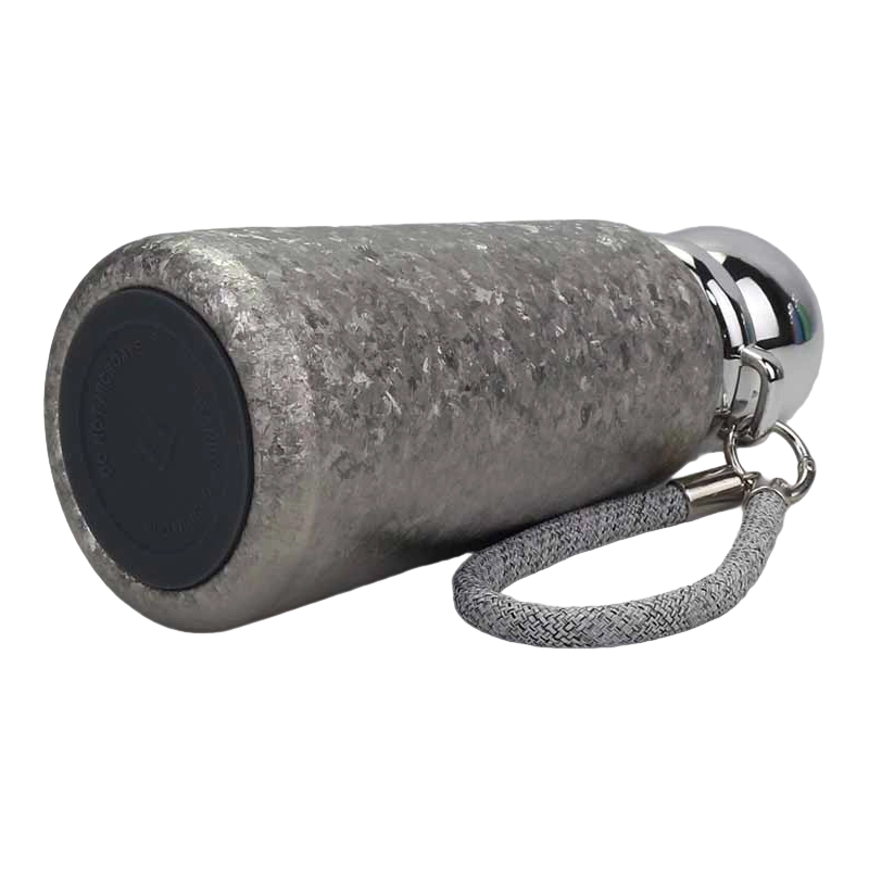 360ml Braided Handle Rope Titanium Cup with Spherical Mirror Lid