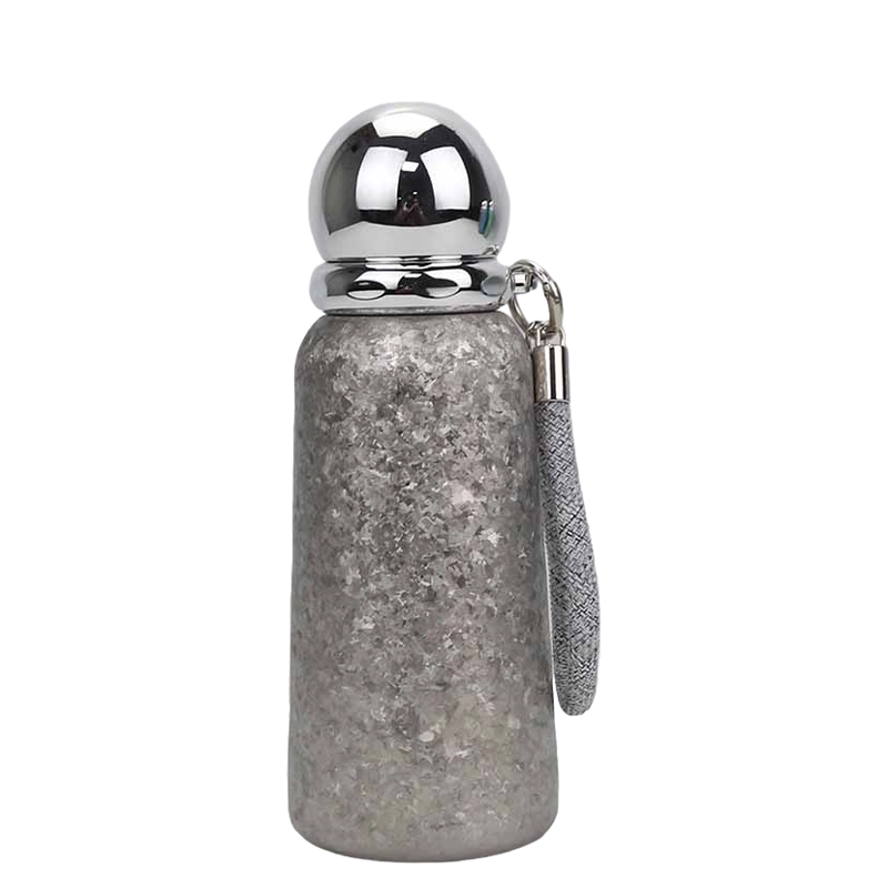 360ml Braided Handle Rope Titanium Cup with Spherical Mirror Lid