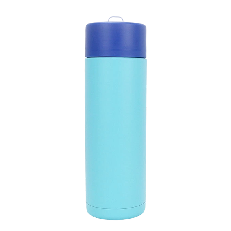 700ml Double Wall Vacuum Insulated Stainless Steel Water Bottle with Carry Strap and Straw Lid