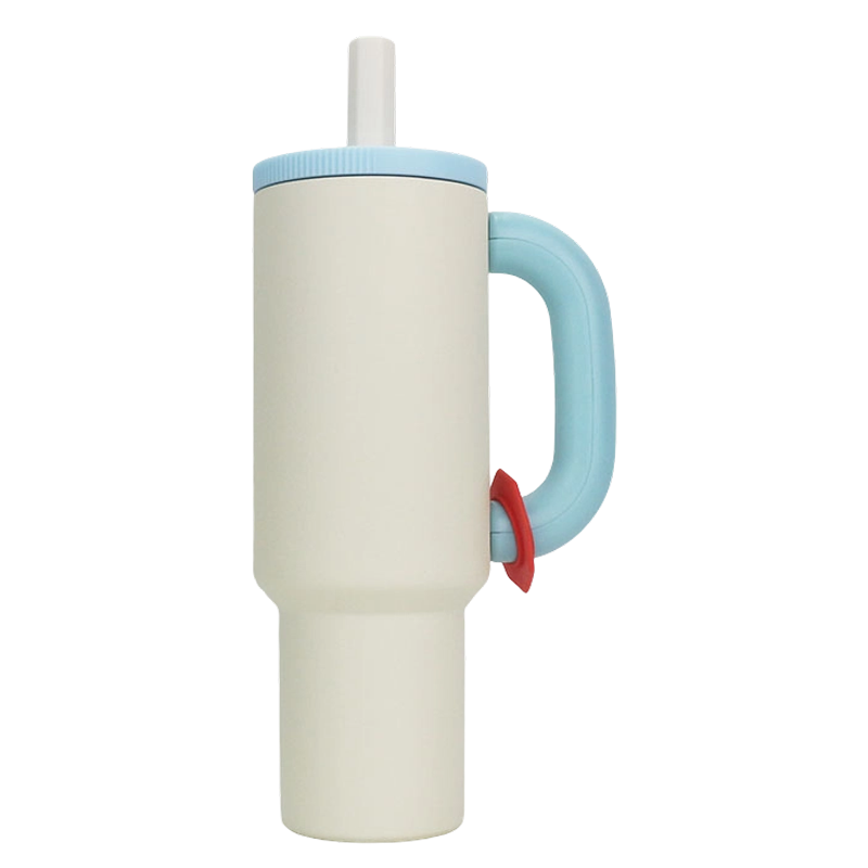 1200ml Vacuum Insulated Stainless Steel Car Tumbler with Straw & Handle